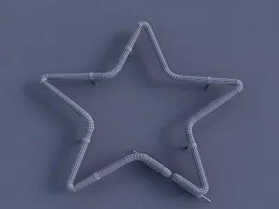 Star Neon Sign Low-poly 3D model