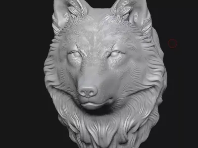 wolf sculpture 3D print model get
