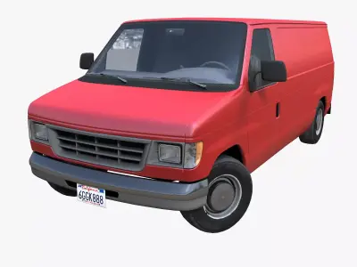 Generic industrial van Low-poly 3D model
