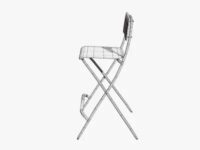 Bar stool with backrest Low-poly 3D model