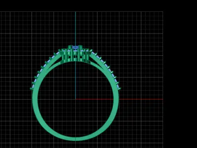 STL 3DM Print Ready Women Diamond Ring Lightweight Printable  3D print model 87