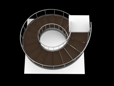 Spiral Staircase v2 Architectural Stairs 360 3D model