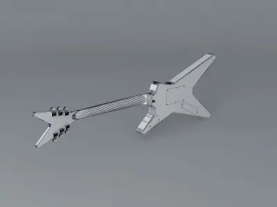 Dimebag Darrell Dean ML Diamond Plate guitar Free 3D model