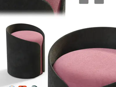 Cardigan pouf 3D model