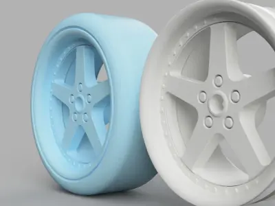 52mm Diameter 12MM HEX RC Wheels Work Equip 05 3D print model
