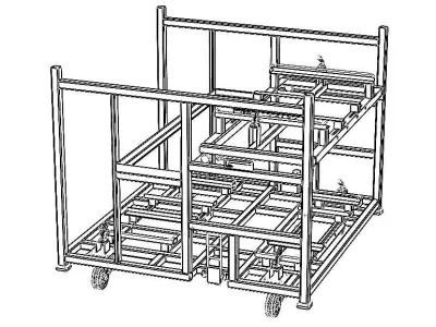 Stacking Rack Trolley of Car Seat 3D model