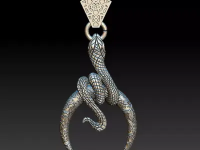 Snake Moon Necklace  3D print model