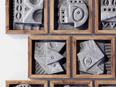 Wall tile decorative pattern hieroglyph n2  3D model