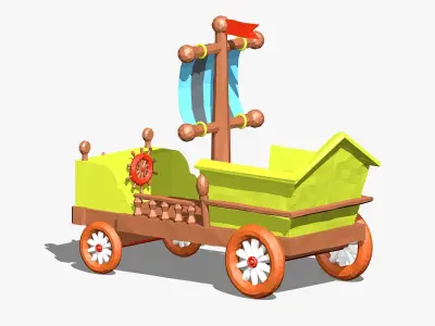 Cartoon Car Low Poly Low-poly 3D model