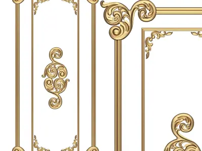 Carved Decoration Panel 02 Low-poly 3D model