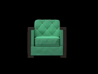 Sofa green vintage Free 3D model
