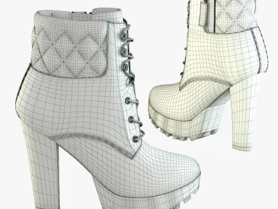 Clarissa suede ankle boot 3D model