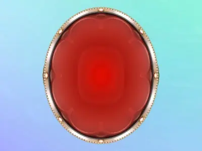 Gemstone Rings - Oval stone ring - Womens Rings 3D print model