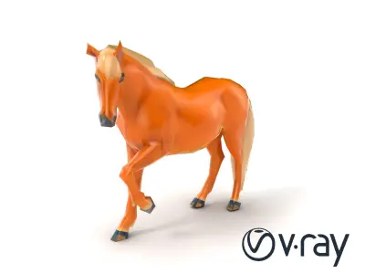 Muscular Horse 3D Model Pack Low-poly 3D model