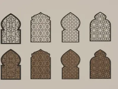 Islamic Window Shaders Patterns 3D model