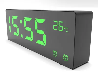 CLOCK BLACK GREEN Low-poly 3D model
