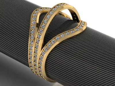 Luxury engagement female ring 3D print model