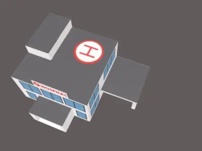 Hospital Low-poly 3D model Low-poly 3D model building Free low-poly 3D model