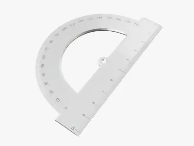 Protractor half-circle 01 3D model