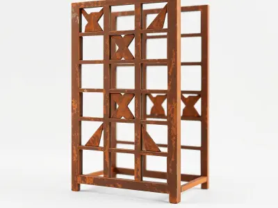 Rustic Metal Grid Stand Model Pack Low-poly 3D model