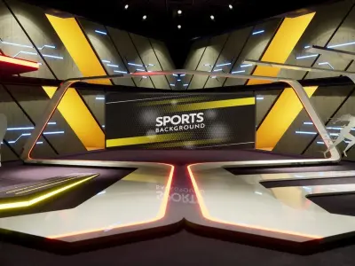 Virtual set sport Low-poly 3D model