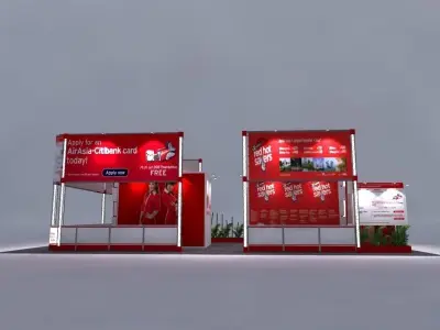 AirAsia 6 x 12 Exhibition Booth 3D model