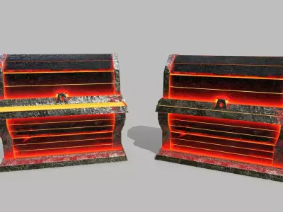 Chest treasure Low-poly 3D model