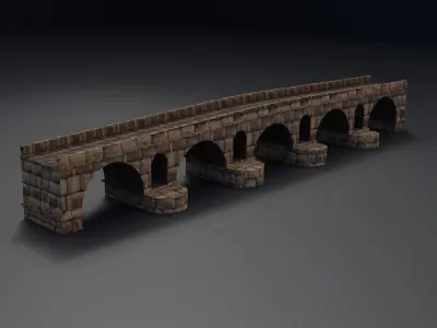 Roman Bridge Low-poly 3D model