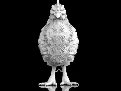 hen sculpture 3D print model