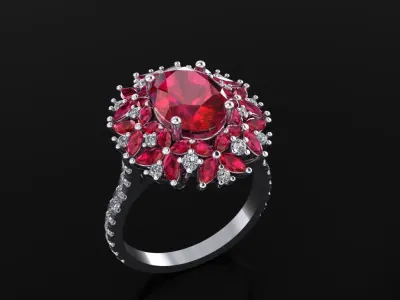 Woman Ring 47 3D print model