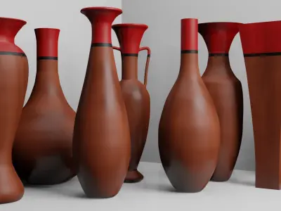 Clay vases 3D model