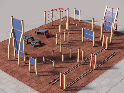 Fitness outdoor area 3D model