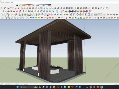 MINIMALIST PARGOLA 3D MODEL 3D model