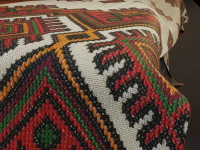 Ukrainian towel Rushnyk 3D model