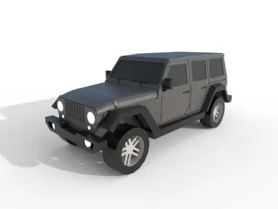 Jeep Wrangler 2017 -1943 poly - 7 Diffirent Colour Low-poly 3D model