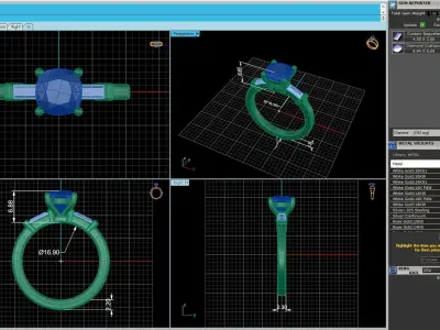 Diamond Women Fashion Ring R10 3D print model