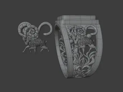 zodiac sign Aries 3D print model