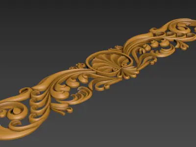 Carving ornate gold ornament  3D model