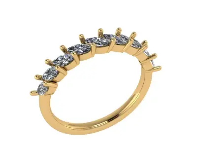 Marquise band angle shape half way 3D print model