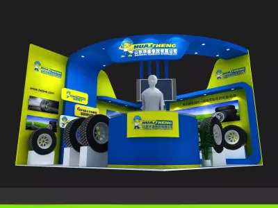 huasheng exhibition stand design for tyres 3D model