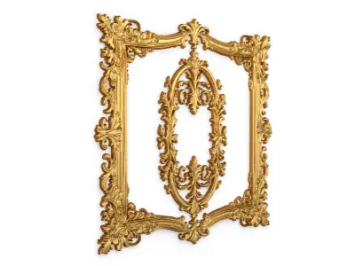 Plaster decorative frame ornament 08 3D model