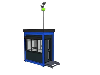 container guard booth 125cm x 250cm many formats 3D model