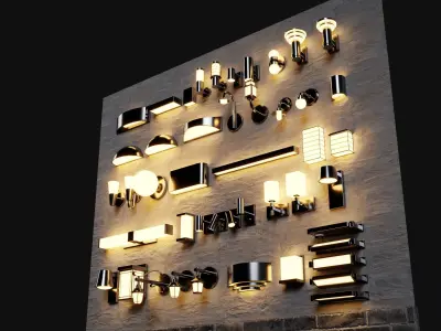 46 Fancy Modern Wall lamps Collection pack1 3D model