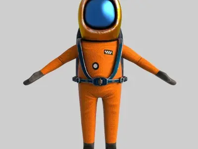 Space Engineer 3D Low-poly 3D model