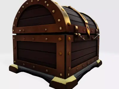 Treasure Chest Fantasy Asset for Game  Animation 3D Print Low-poly 3D model