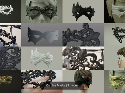 Carnival Masks 3D Model Collection