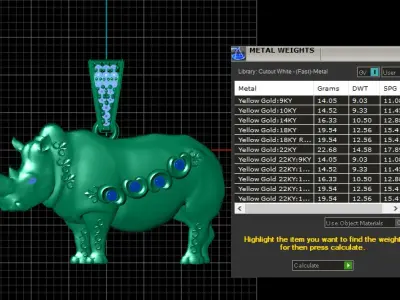 RHINO CHARM ANIMAL PENDANT 3D PRINTABLE MODEL  3D print model
