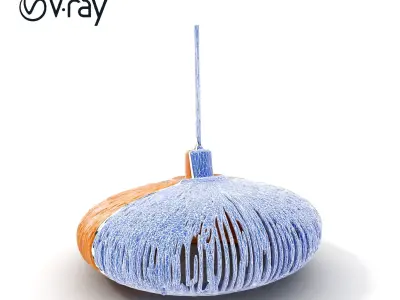 Elegant Bamboo Pendant Lamp model pack for interior design Low-poly 3D model