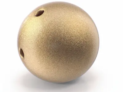 Golden bowling ball 3D model