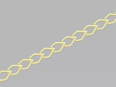Bracelet - 3 gold hexagonal link 3D print model